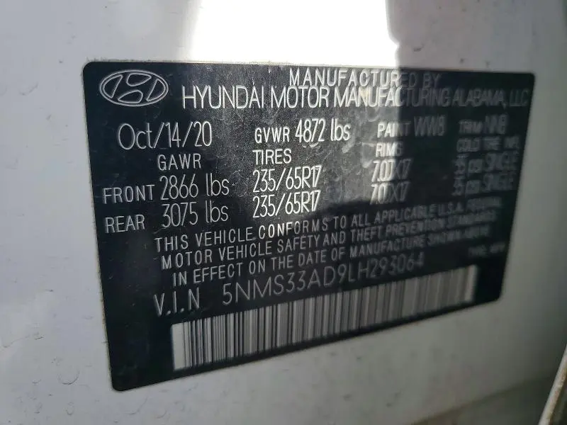 2020 HYUNDAI SANTA FE SEL  