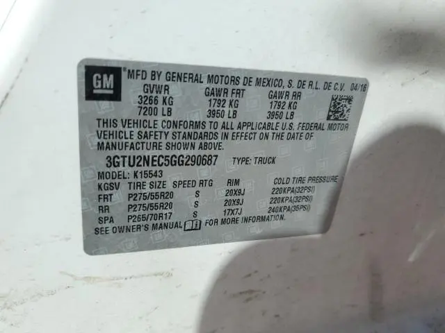 2016 GMC SIERRA K1500 SLT  