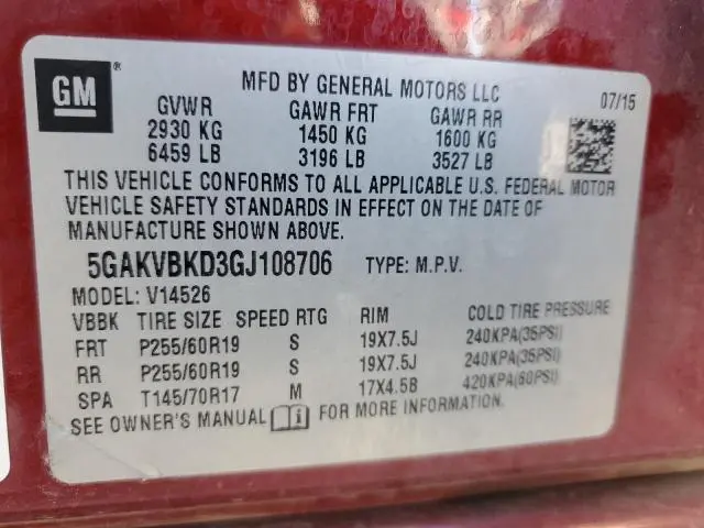 2016 BUICK ENCLAVE   