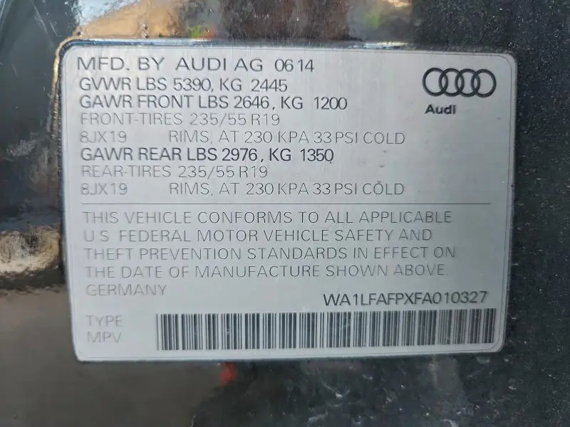 2015 AUDI Q5 PREMIUM PLUS  