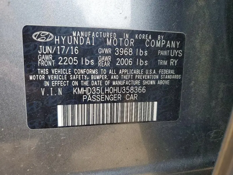 2017 HYUNDAI ELANTRA GT BASE  
