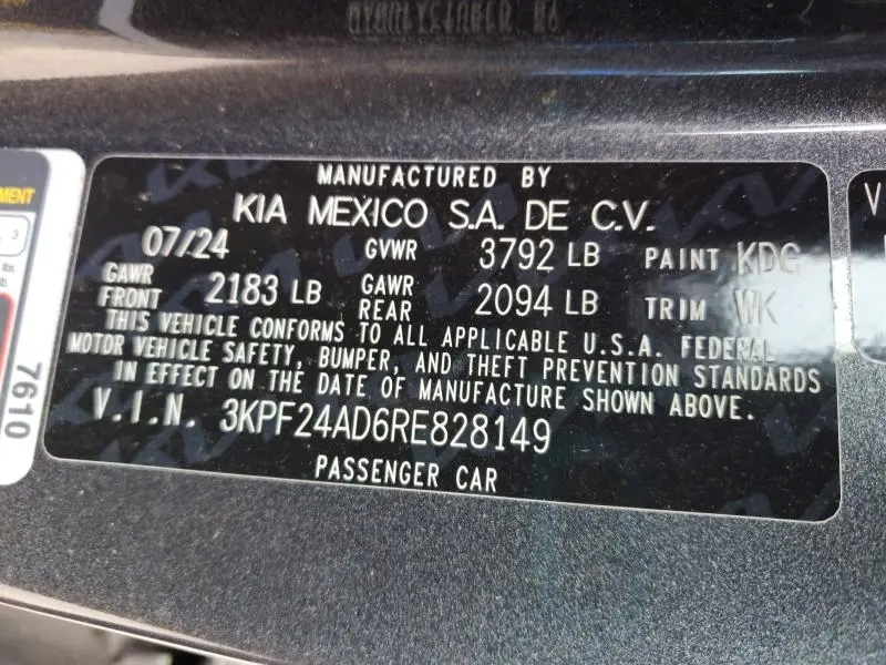 2024 KIA FORTE LXS  