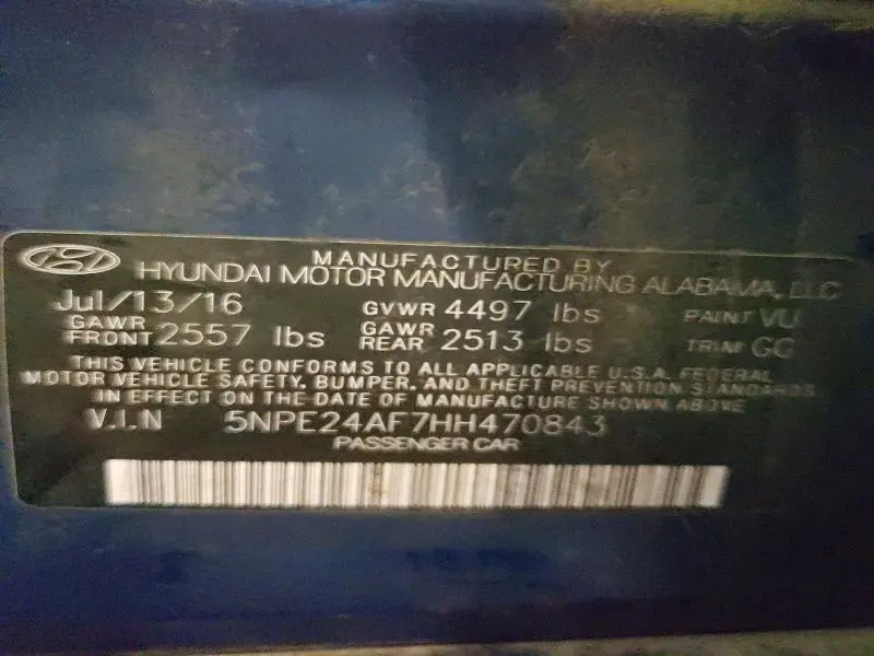 2017 HYUNDAI SONATA BASE  