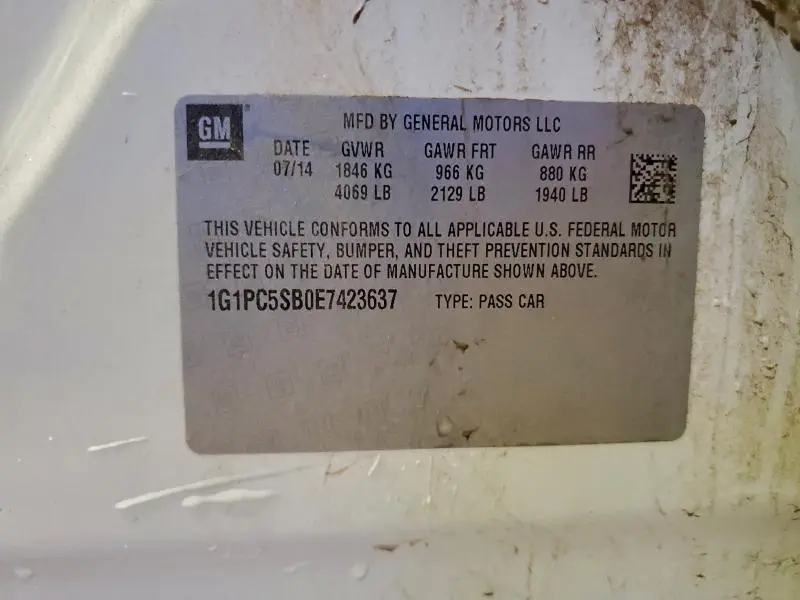 2014 CHEVROLET CRUZE LT  