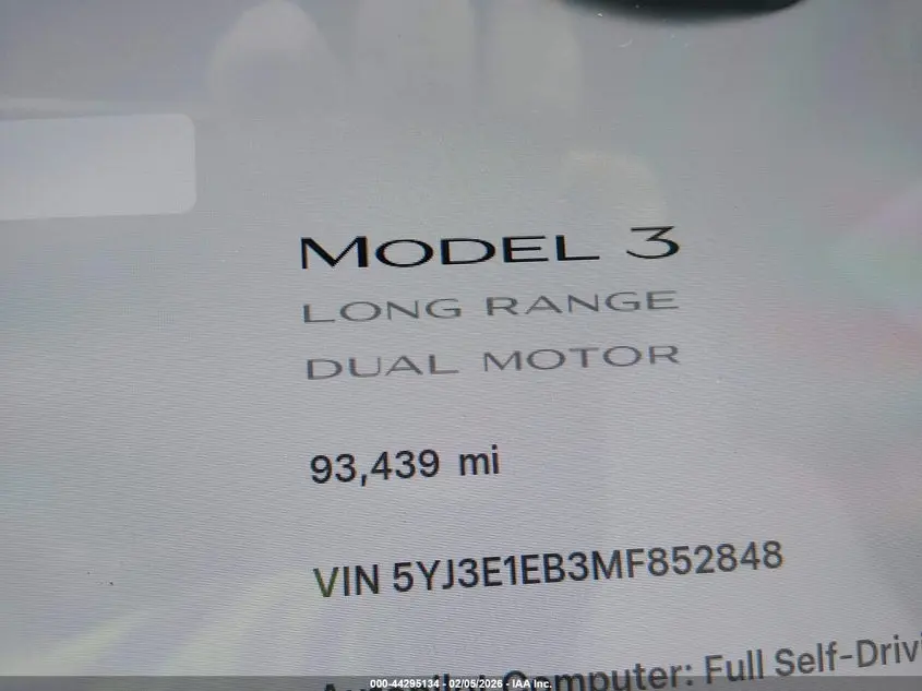 2021 TESLA MODEL 3 LONG RANGE DUAL MOTOR ALL-WHEEL DRIVE