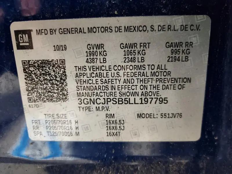 2020 CHEVROLET TRAX 1LT  