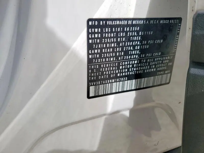 2022 VOLKSWAGEN TIGUAN SE  