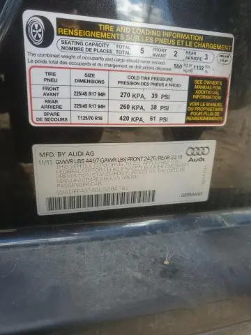 2012 AUDI A3 PREMIUM