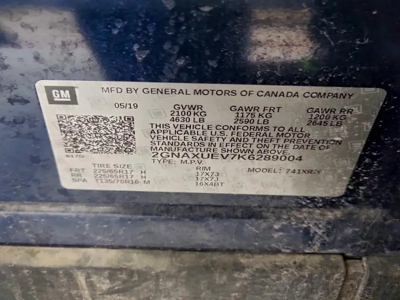 2019 CHEVROLET EQUINOX LT  