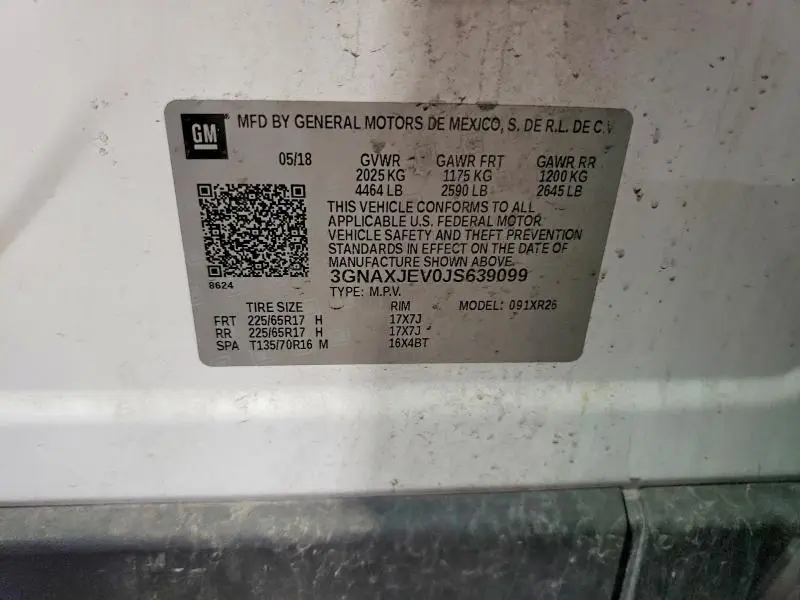 2018 CHEVROLET EQUINOX LT  