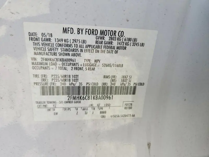 2019 FORD FLEX SEL  