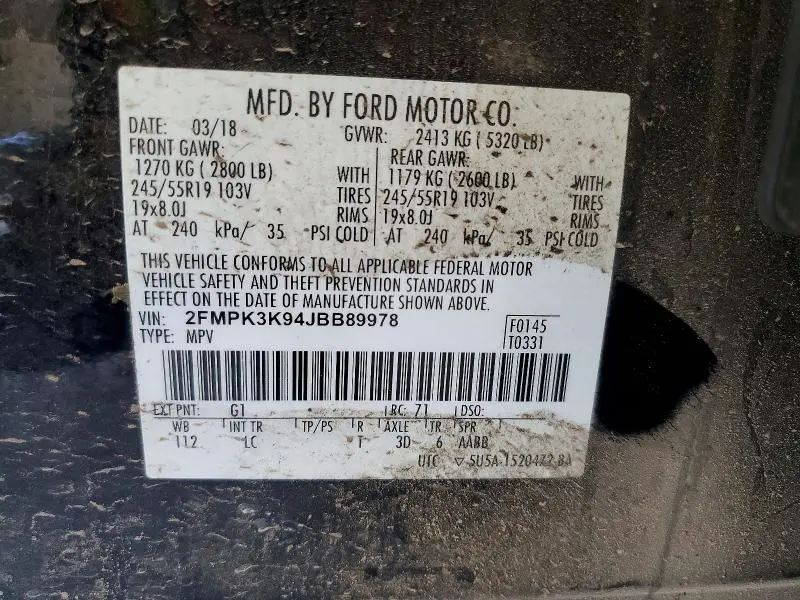 2018 FORD EDGE   