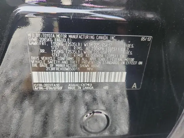 2013 TOYOTA RAV4 XLE  