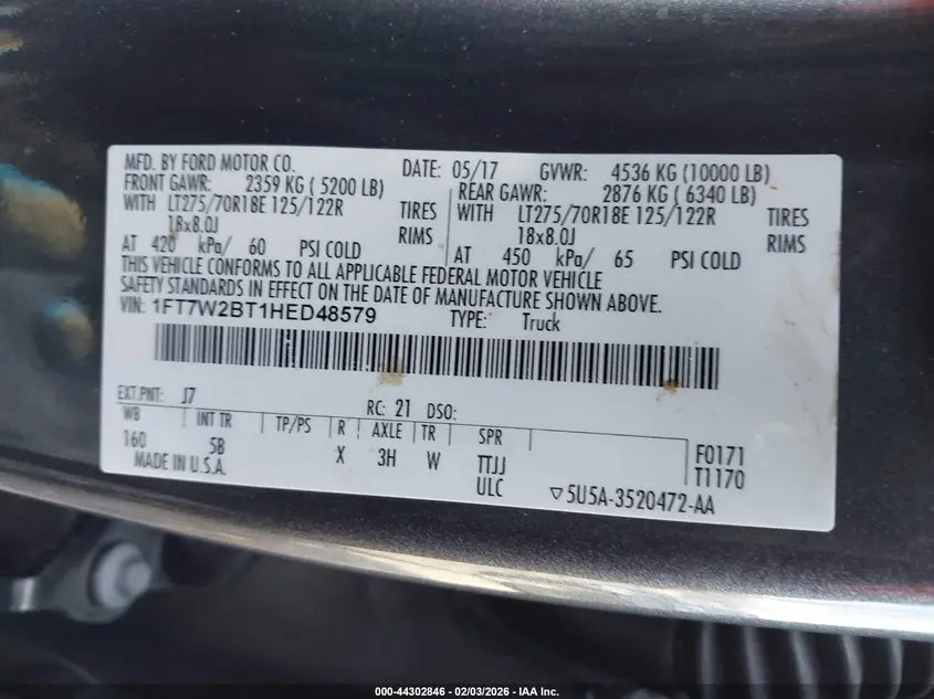 2017 FORD F-250 LARIAT