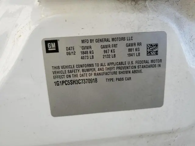 2012 CHEVROLET CRUZE LS