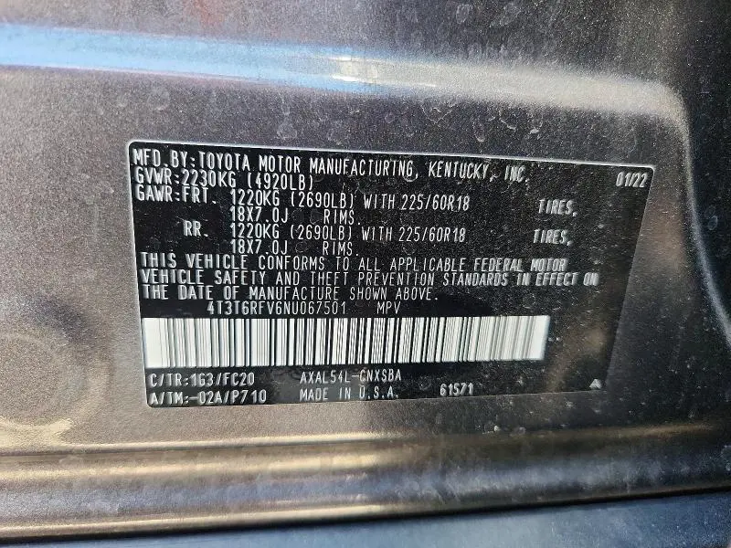 2022 TOYOTA RAV4 SE  