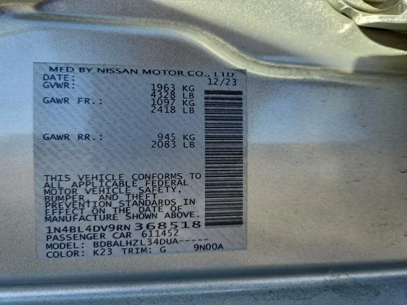 2024 NISSAN ALTIMA SV  