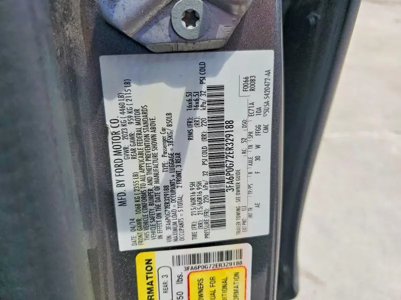 2014 FORD FUSION S  
