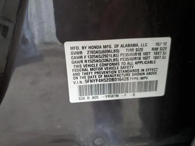 2013 HONDA PILOT EXL