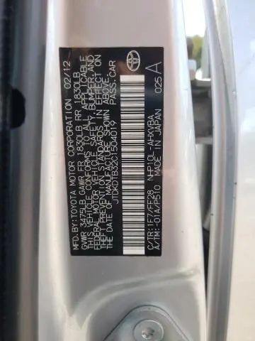 2012 TOYOTA PRIUS C   