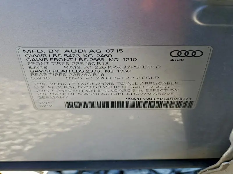 2016 AUDI Q5 PREMIUM PLUS  