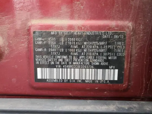 2014 SUBARU OUTBACK 2.5I PREMIUM  