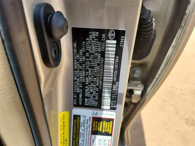 2014 TOYOTA CAMRY XLE  