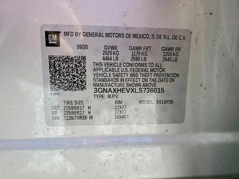 2020 CHEVROLET EQUINOX LS  