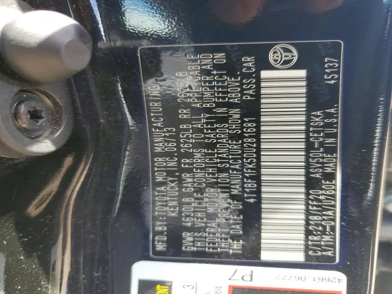 2013 TOYOTA CAMRY SE  
