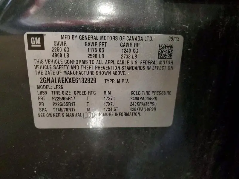 2014 CHEVROLET EQUINOX LS  