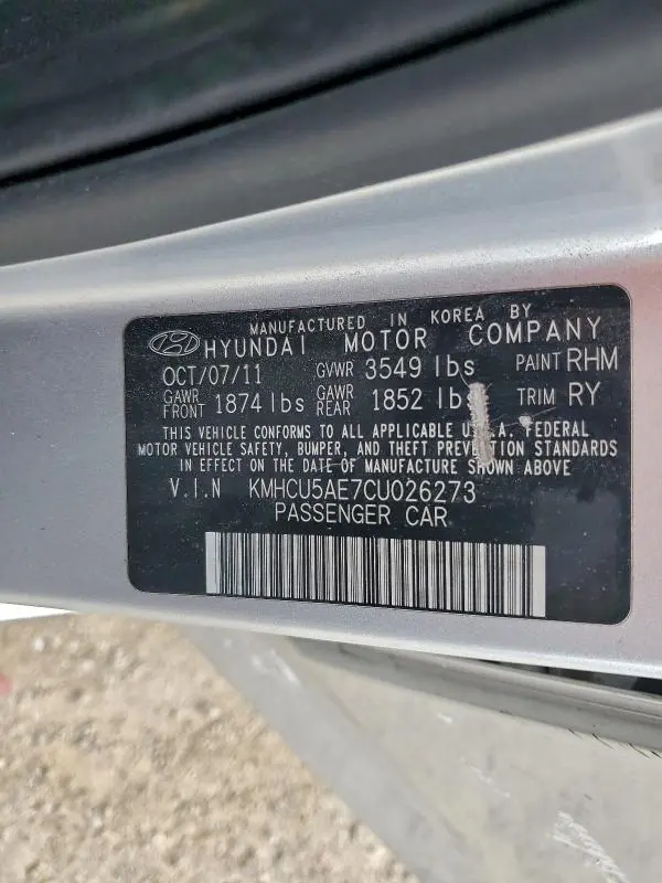 2012 HYUNDAI ACCENT GLS  