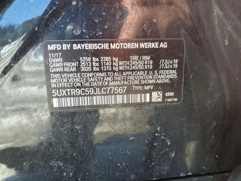 2018 BMW X3 XDRIVE30I  