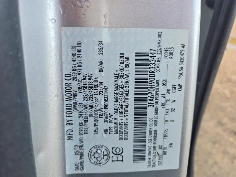 2013 FORD FUSION SE  