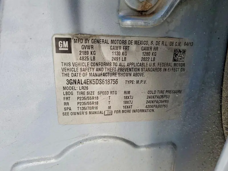 2013 CHEVROLET CAPTIVA LTZ  