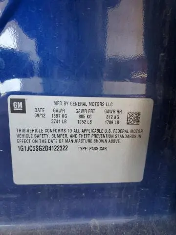 2013 CHEVROLET SONIC LT  