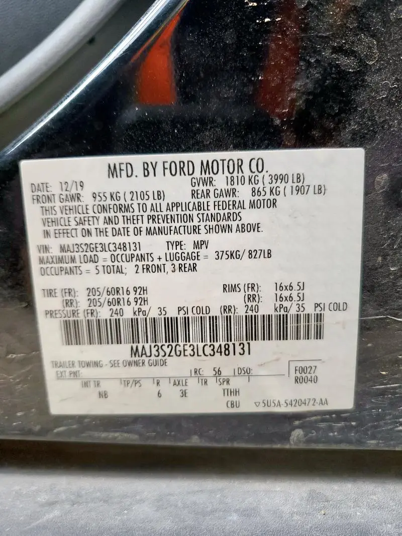 2020 FORD ECOSPORT SE  