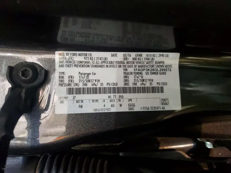 2016 FORD FOCUS SE  