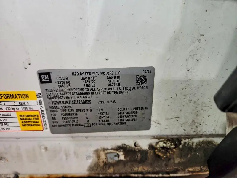 2013 CHEVROLET TRAVERSE LT  