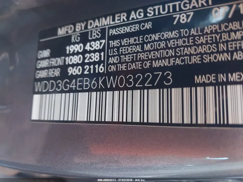 2019 MERCEDES-BENZ A 220  