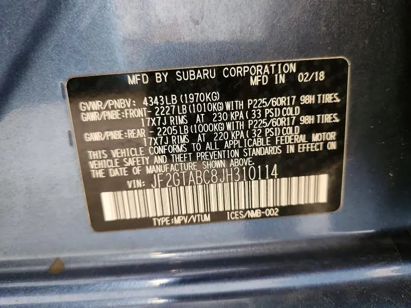 2018 SUBARU CROSSTREK PREMIUM  