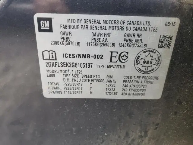 2016 GMC TERRAIN SLE  