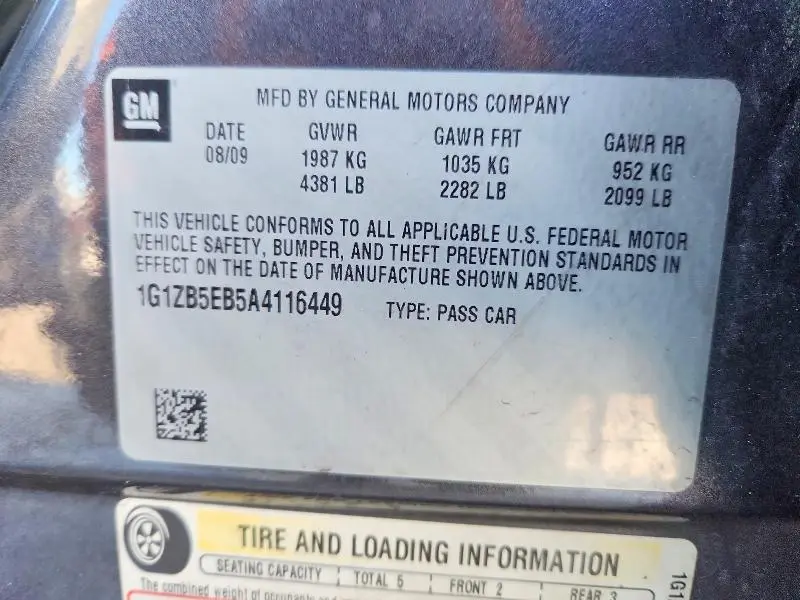 2010 CHEVROLET MALIBU LS1   