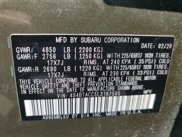 2020 SUBARU OUTBACK PREMIUM  
