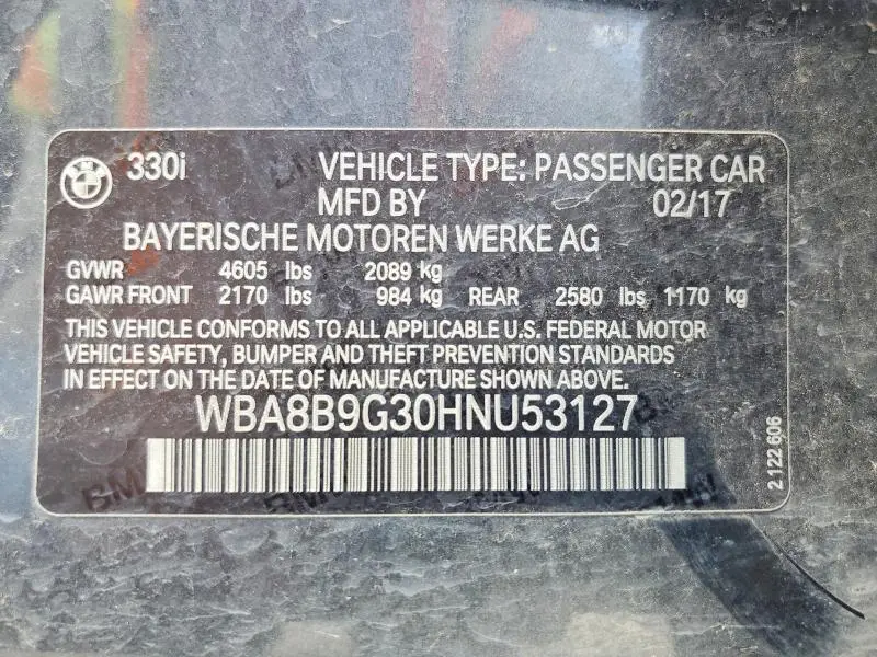 2017 BMW 330 I  