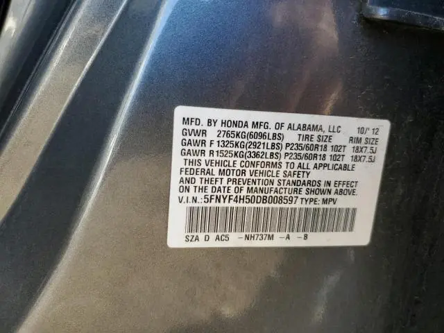 2013 HONDA PILOT EXL  