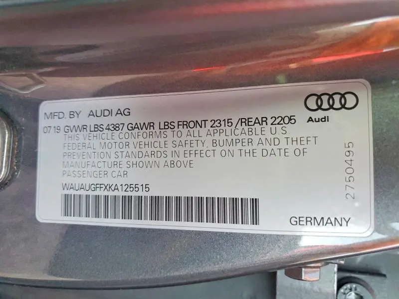 2019 AUDI A3 PREMIUM  