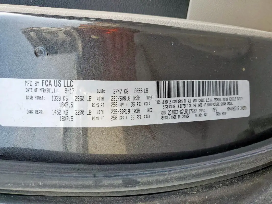 2018 CHRYSLER PACIFICA TOURING PLUS  