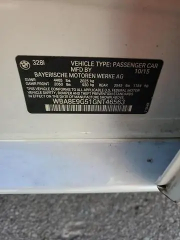 2016 BMW 328 I SULEV  
