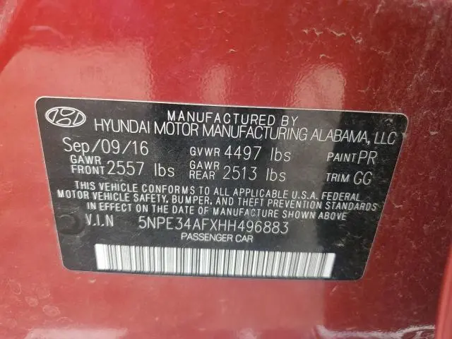 2017 HYUNDAI SONATA SPORT