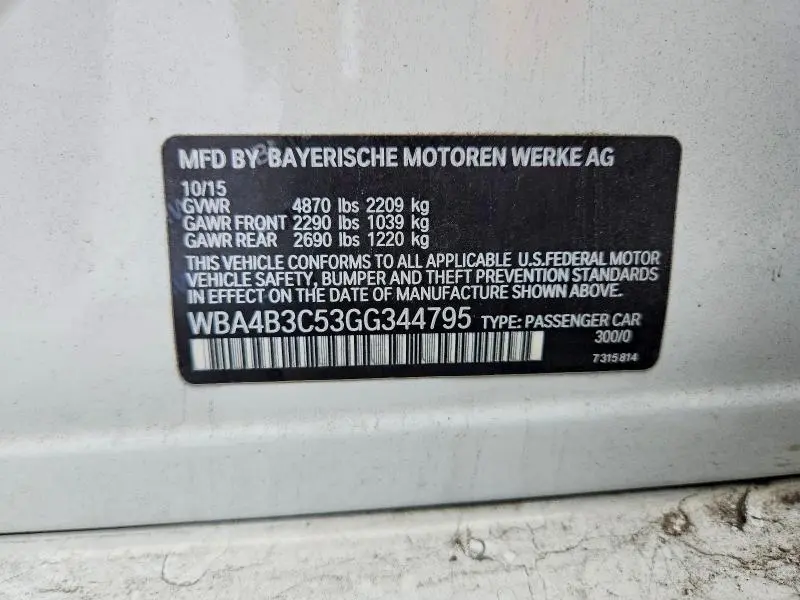 2016 BMW 435 XI GRAN COUPE  